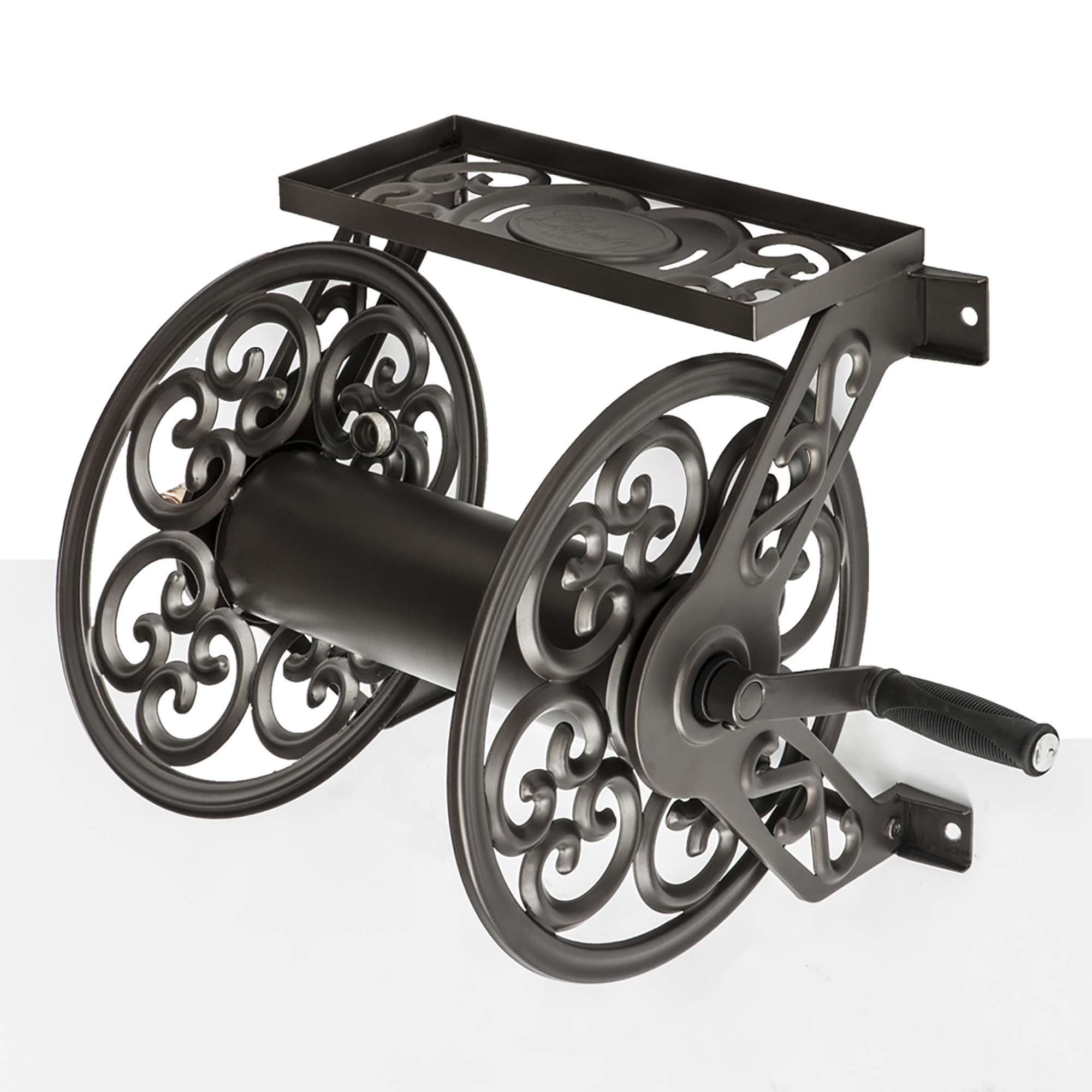 Liberty Garden Products, Steel Decorative Hose Reel, Hose Length Capacity 125 ft, Frame Material Steel, Color Brown, Model# 708